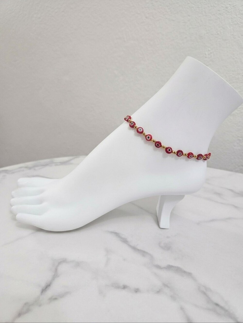 Red Beaded Evil Eye Ankle Bracelet Summer Beach New Jewelry - Picture 3 of 8